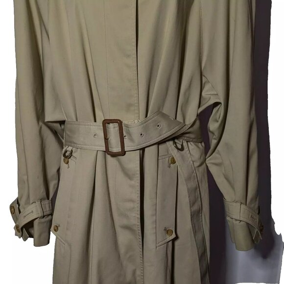 AQUASCUTUM Aqua 5 TRENCH coat MADE IN CANADA Sz 16 Sublime quality VINTAGE A GEM - Picture 4 of 16